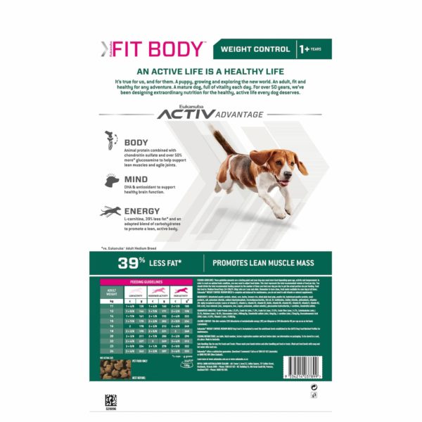 Eukanuba Medium Breed Weight Fit Body Dry Dog Food 15kg - Image 3