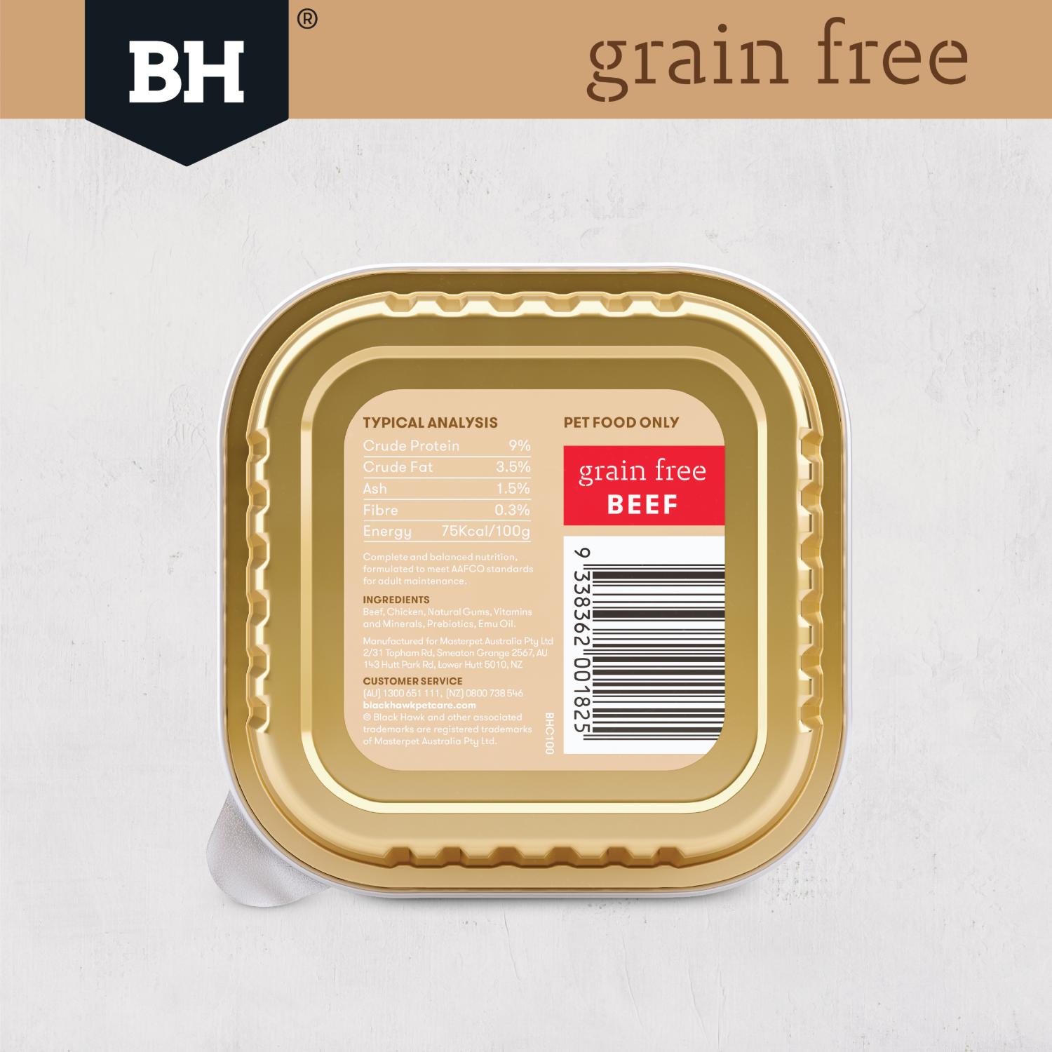 Black Hawk Grain Free Beef Dog Can 100g - Image 9