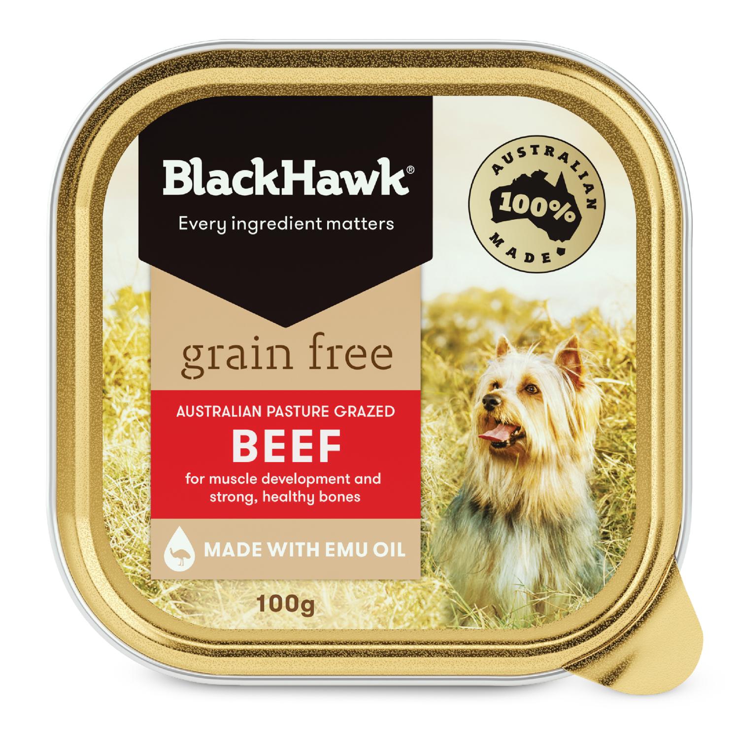 Black Hawk Grain Free Beef Dog Can 100g