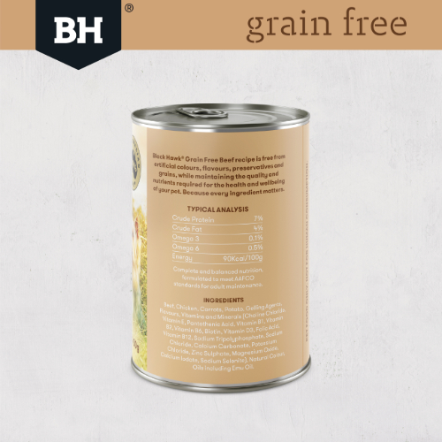 Black Hawk Grain Free Beef Dog Can 400g - Image 10