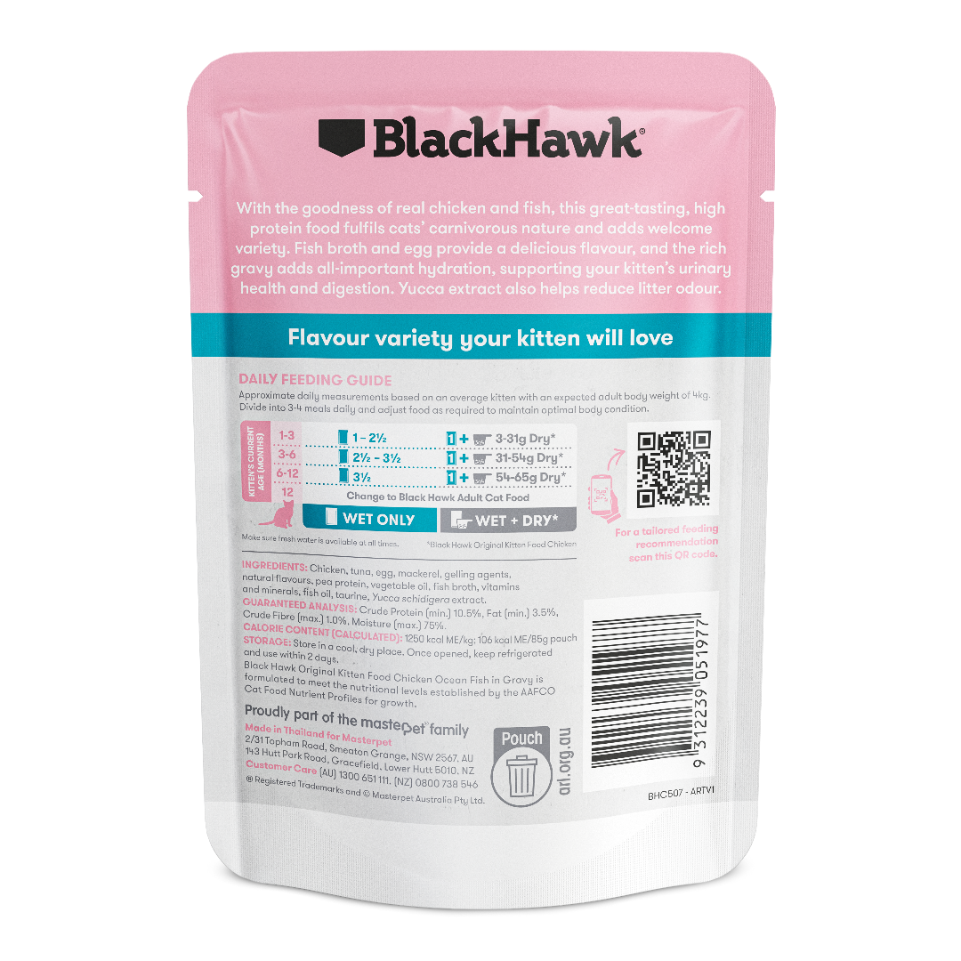 Black Hawk Original Kitten Chicken & Fish in Gravy Wet Cat Food - Image 6