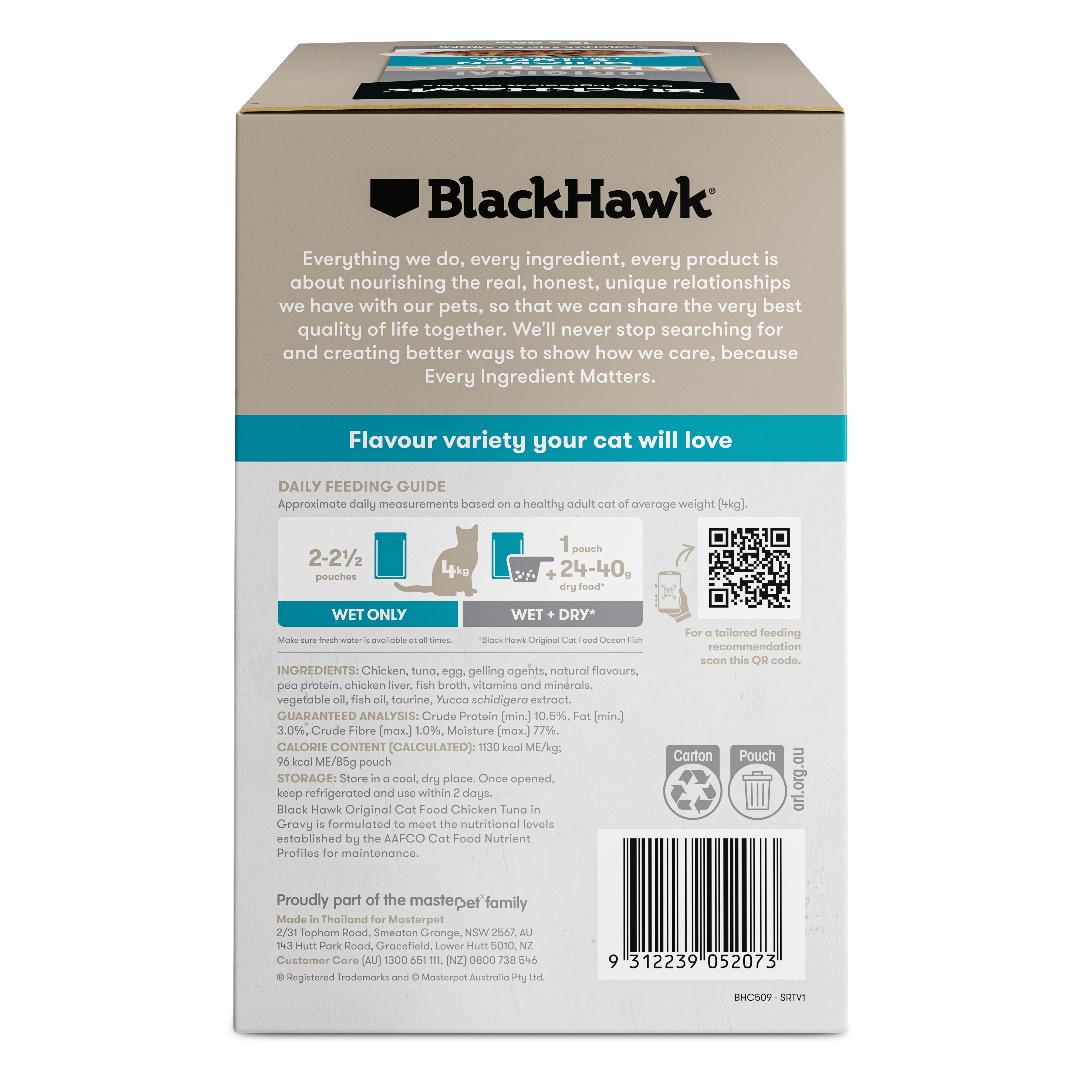 Black Hawk Original Adult Chicken & Tuna in Gravy Wet Cat Food - Image 5
