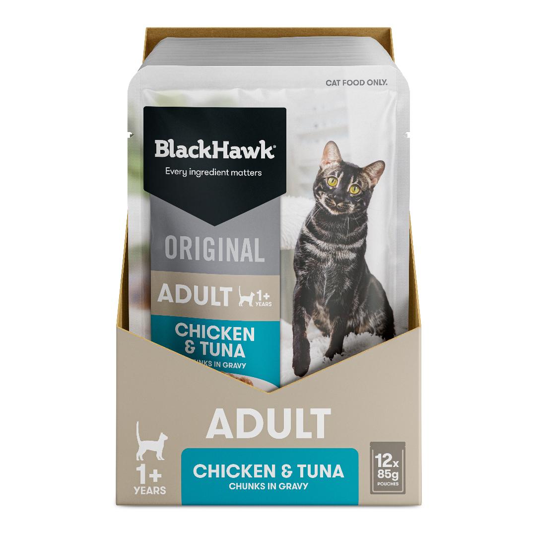 Black Hawk Original Adult Chicken & Tuna in Gravy Wet Cat Food - Image 2