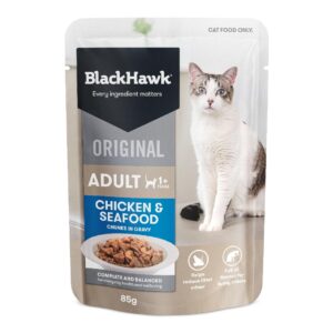 Black Hawk Original Adult Chicken & Seafood in Gravy Wet Cat Food