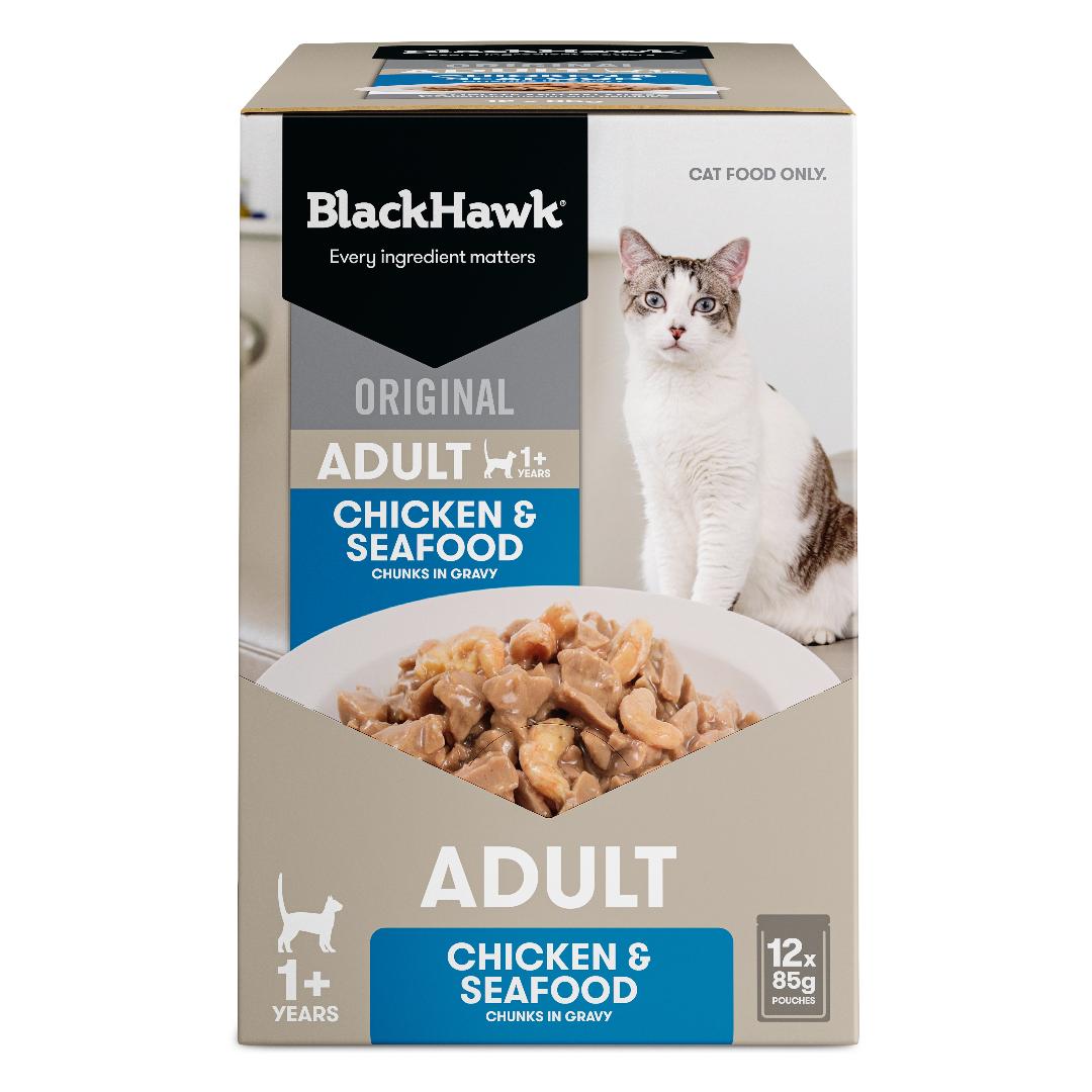 Black Hawk Original Adult Chicken & Seafood in Gravy Wet Cat Food - Image 3