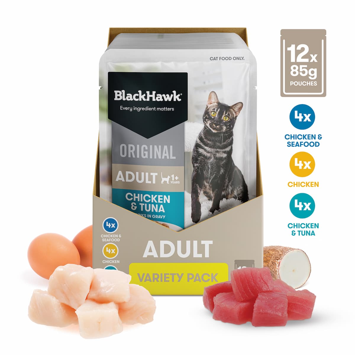 Black Hawk Original Cat Food Variety Pack in Gravy 85g