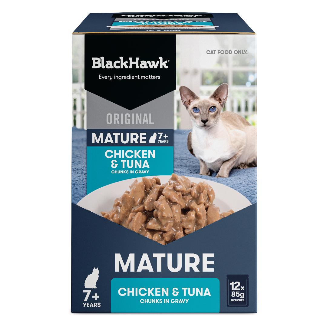 Black Hawk Original Adult Mature Chicken & Tuna in Gravy Wet Cat Food
