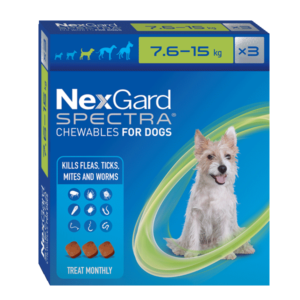 NexGard Spectra Flea, Tick & Worm Chewable (7.6–15 kg)