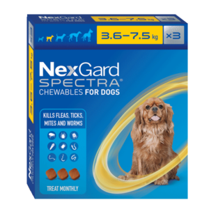 NexGard Spectra Flea, Tick & Worm Chewable (3.6–7.5 kg)