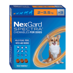 NexGard Spectra Flea, Tick & Worm Chewable for Dogs (2–3.5 kg)