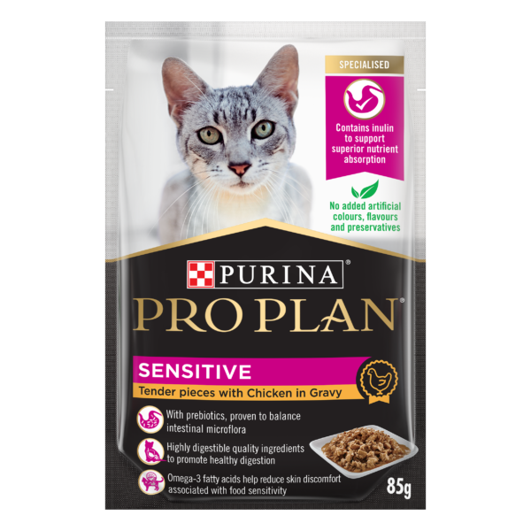 PRO PLAN Adult Sensitive Chicken in Gravy Wet Cat Food 85g x 12