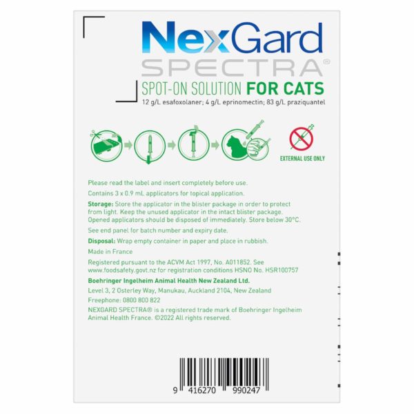 NEXGARD SPECTRA Spot-on Solution for Cats 3 Pack - Image 4