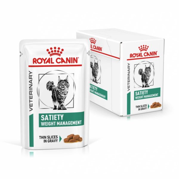 Royal Canin Veterinary Diet Feline Satiety Weight Management Pouch Wet Cat Food 12x85g - Image 5